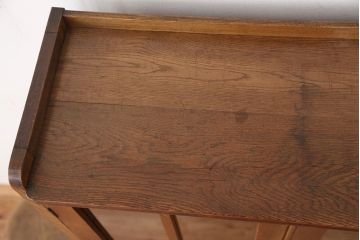 レトロ家具　昭和レトロ　古いナラ材の大振りな本箱(ブックケース/収納棚)