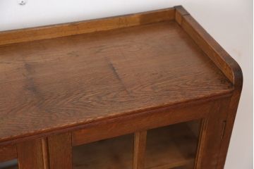 レトロ家具　昭和レトロ　古いナラ材の大振りな本箱(ブックケース/収納棚)