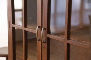 レトロ家具　昭和レトロ　古いナラ材の大振りな本箱(ブックケース/収納棚)