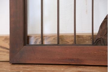 古民具・骨董　松に鶴　彫刻欄間(ガラス入り)(明り取り)
