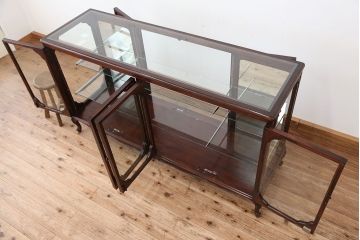 定価約35万　中古　海外製　高級チーク材　カービングガラスケース(ショーケース)