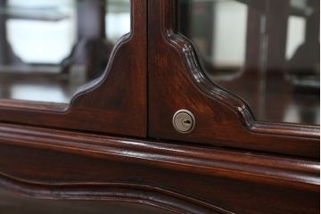 定価約35万　中古　海外製　高級チーク材　カービングガラスケース(ショーケース)
