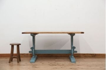 アンティーク家具　イギリスアンティーク　オーク材　ペイントダイニングテーブル