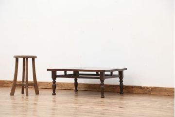 アンティーク家具　古民具・骨董　総欅天板一枚板　重厚なテーブル(座卓)