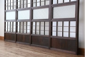アンティーク　美しいガラス格子戸　4枚セット(ガラス戸/引き戸)