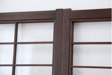 アンティーク　美しいガラス格子戸　4枚セット(ガラス戸/引き戸)