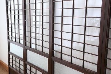 アンティーク　美しいガラス格子戸　4枚セット(ガラス戸/引き戸)