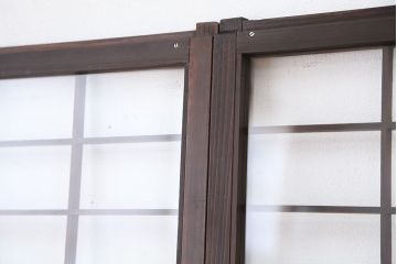アンティーク　美しいガラス格子戸　4枚セット(ガラス戸/引き戸)