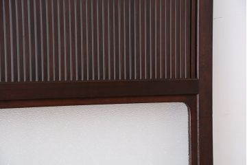 古民具・骨董　上質で繊細なダイヤガラス入り裏ガラス格子戸3枚セット