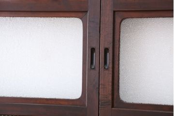 古民具・骨董　上質で繊細なダイヤガラス入り裏ガラス格子戸3枚セット