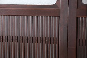 古民具・骨董　上質で繊細なダイヤガラス入り裏ガラス格子戸3枚セット