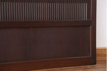 古民具・骨董　上質で繊細なダイヤガラス入り裏ガラス格子戸3枚セット
