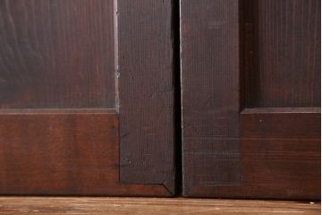 古民具・骨董　上質で繊細なダイヤガラス入り裏ガラス格子戸3枚セット
