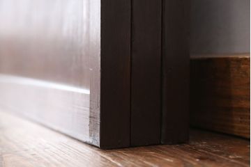 古民具・骨董　上質で繊細なダイヤガラス入り裏ガラス格子戸3枚セット