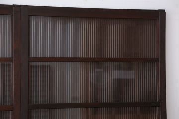 古民具・骨董　上質で繊細なダイヤガラス入り裏ガラス格子戸3枚セット