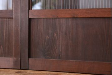 古民具・骨董　上質で繊細なダイヤガラス入り裏ガラス格子戸3枚セット