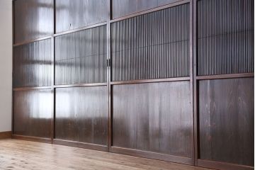 アンティーク　味わい深い幅広格子帯戸4枚セット(1)