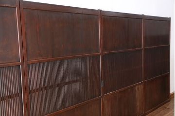アンティーク　味わい深い幅広格子帯戸4枚セット(2)