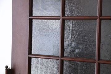 大正ロマン チーク材 国産 重厚で上質な両開きドア1対(扉)