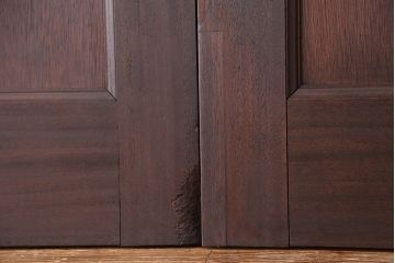 アンティーク 古い洋館の上質なモールガラス両開きドア1対(扉)