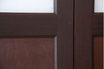 アンティーク 古い洋館の上質なモールガラス両開きドア1対(扉)