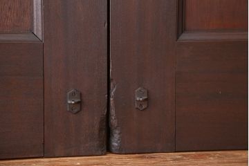 アンティーク 古い洋館の上質なモールガラス両開きドア1対(扉)
