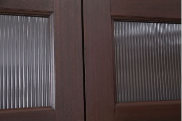 アンティーク 古い洋館の上質なモールガラス両開きドア1対(扉)