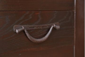 アンティーク家具　古民具・骨董 昇り引き出し付き 水屋箪笥サイドボード(収納棚、食器棚、下駄箱)