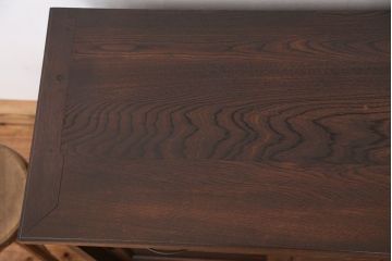 アンティーク家具　アンティーク　古いナラ材の上質なキッチンキャビネット(収納棚、食器棚)