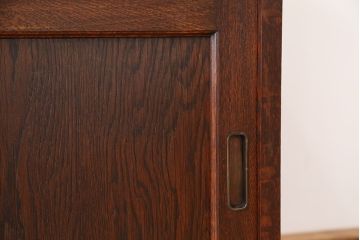 アンティーク家具　アンティーク　古いナラ材の上質なキッチンキャビネット(収納棚、食器棚)