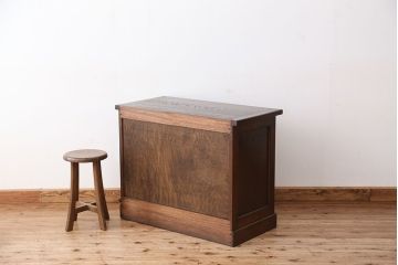 アンティーク家具　アンティーク　古いナラ材の上質なキッチンキャビネット(収納棚、食器棚)