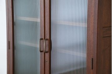 アンティーク家具　アンティーク　背の高い上質なモールガラス本箱