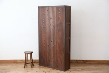 アンティーク家具　アンティーク　背の高い上質なモールガラス本箱