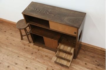 レトロ家具　昭和レトロ　1960年代　レトロなアンティーク茶箪笥(茶棚)