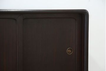 アンティーク家具　アンティーク　前面縞黒檀の二段重ね茶箪笥(茶棚)