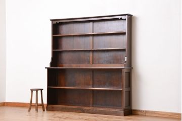 中古 松本民芸家具 二段重ね大型飾り棚(本棚・陳列棚)