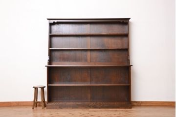 中古 松本民芸家具 二段重ね大型飾り棚(本棚・陳列棚)