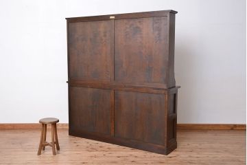 中古 松本民芸家具 二段重ね大型飾り棚(本棚・陳列棚)