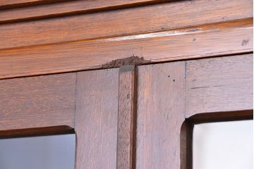 レトロ家具　昭和レトロ　古い木の二段重ね縦型本箱(収納棚/ブックケース)