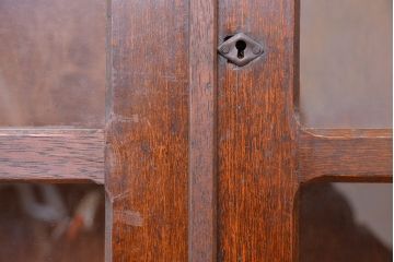 レトロ家具　昭和レトロ　古い木の二段重ね縦型本箱(収納棚/ブックケース)