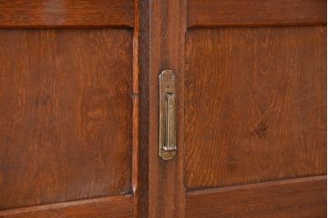 レトロ家具　昭和レトロ　古い木の二段重ね縦型本箱(収納棚/ブックケース)