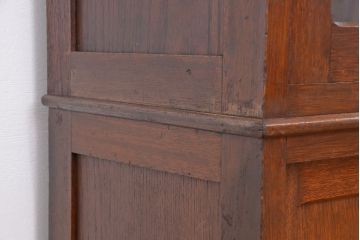 レトロ家具　昭和レトロ　古い木の二段重ね縦型本箱(収納棚/ブックケース)