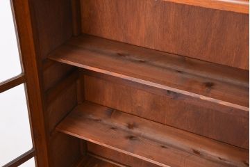レトロ家具　昭和レトロ　古い木の二段重ね縦型本箱(収納棚/ブックケース)