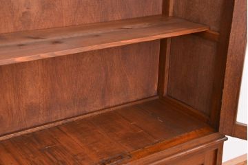 レトロ家具　昭和レトロ　古い木の二段重ね縦型本箱(収納棚/ブックケース)