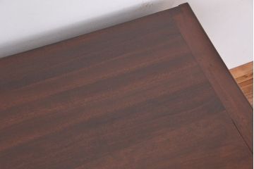 レトロ家具　昭和レトロ　上質な造りの結霜ガラス引き戸キッチン収納棚(食器棚、カウンターテーブル)