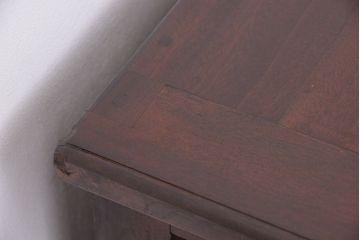 レトロ家具　昭和レトロ　上質な造りの結霜ガラス引き戸キッチン収納棚(食器棚、カウンターテーブル)