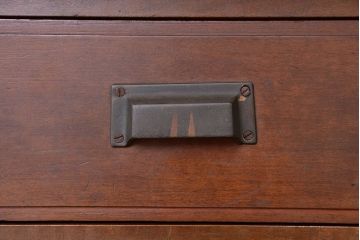 レトロ家具　昭和レトロ　上質な造りの結霜ガラス引き戸キッチン収納棚(食器棚、カウンターテーブル)