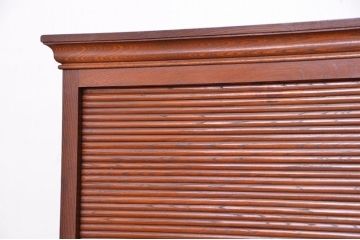 アンティーク家具　アンティーク　総欅材!希少!特注品!　シャッター扉付き戸棚(収納棚、蛇腹)