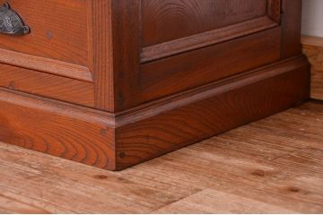 アンティーク家具　アンティーク　総欅材!希少!特注品!　シャッター扉付き戸棚(収納棚、蛇腹)