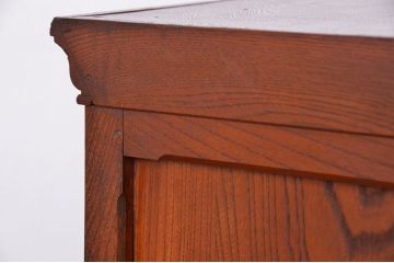 アンティーク家具　アンティーク　総欅材!希少!特注品!　シャッター扉付き戸棚(収納棚、蛇腹)